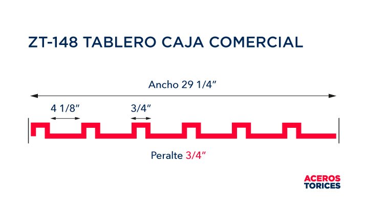 Esquema lámina tipo tablero caja comercial ZT-148