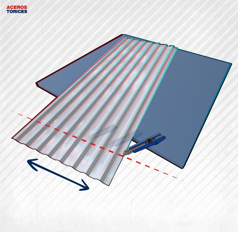 Corte a lámina acanalada acrílica con cutter